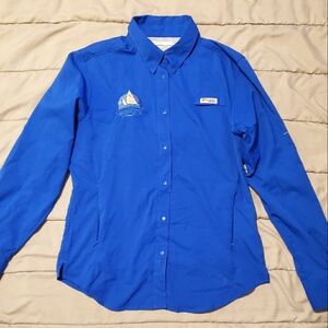 Columbia Women Blue PFG Tamiami Custom Marvista LongSleeve Fishing Top S